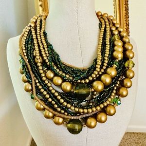 Vintage Multi Strand Statement Necklace